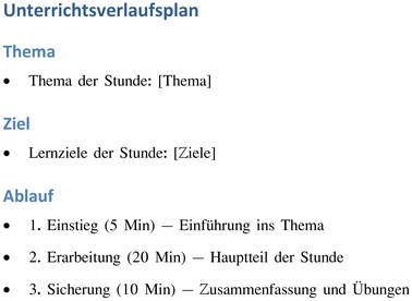 unterrichtsverlaufsplan-unterrichtsorganisation-ideen-fuer-lehrer-gestalten