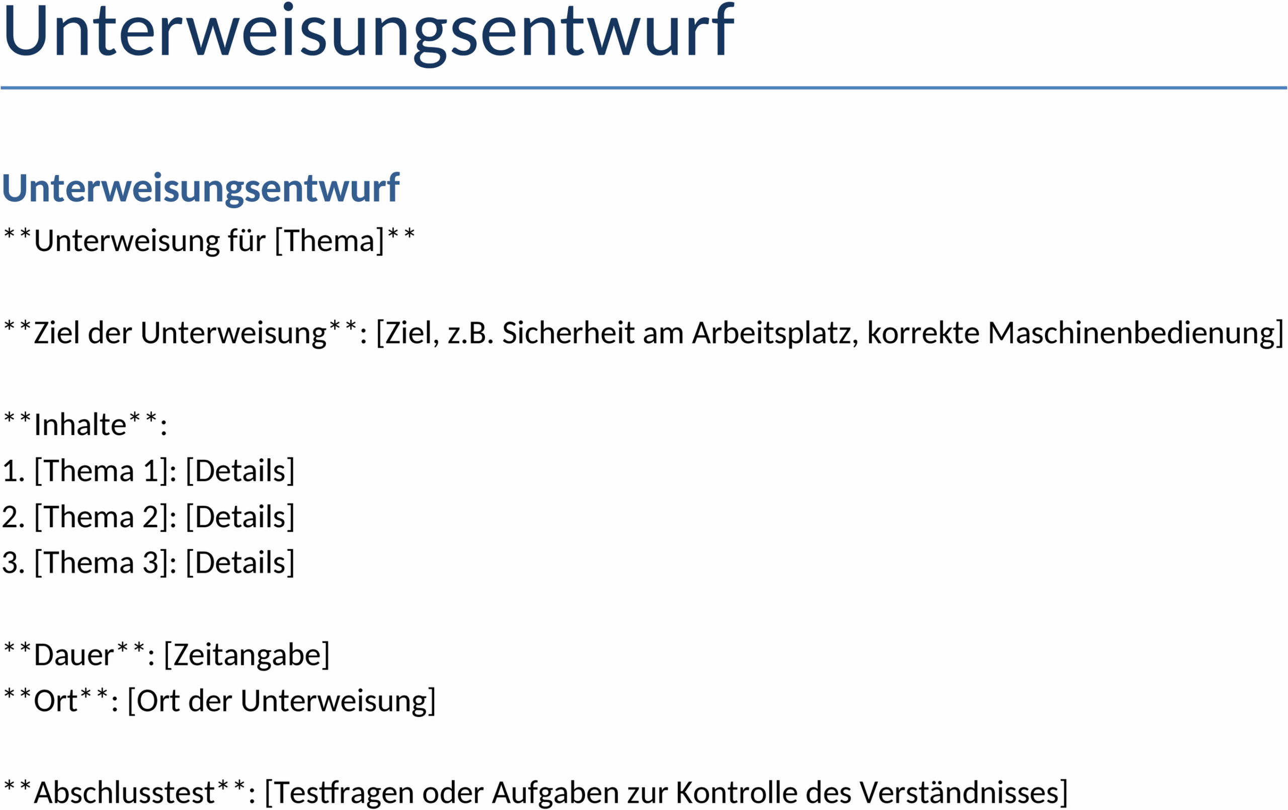 Unterweisungsentwurf im Word-Format