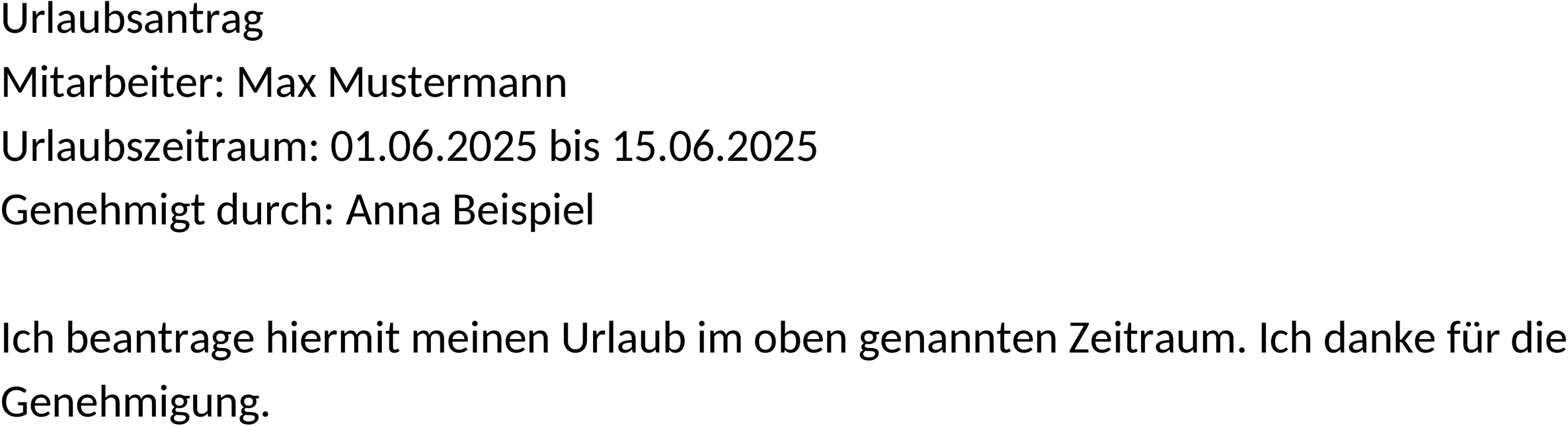 Urlaubsantrag Word-Vorlage