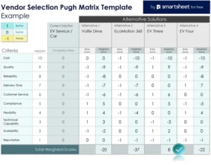 vendor-selection-pugh-matrix-vorlage