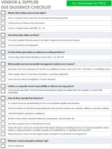 vendor-und-supplier-due-diligence-checklist