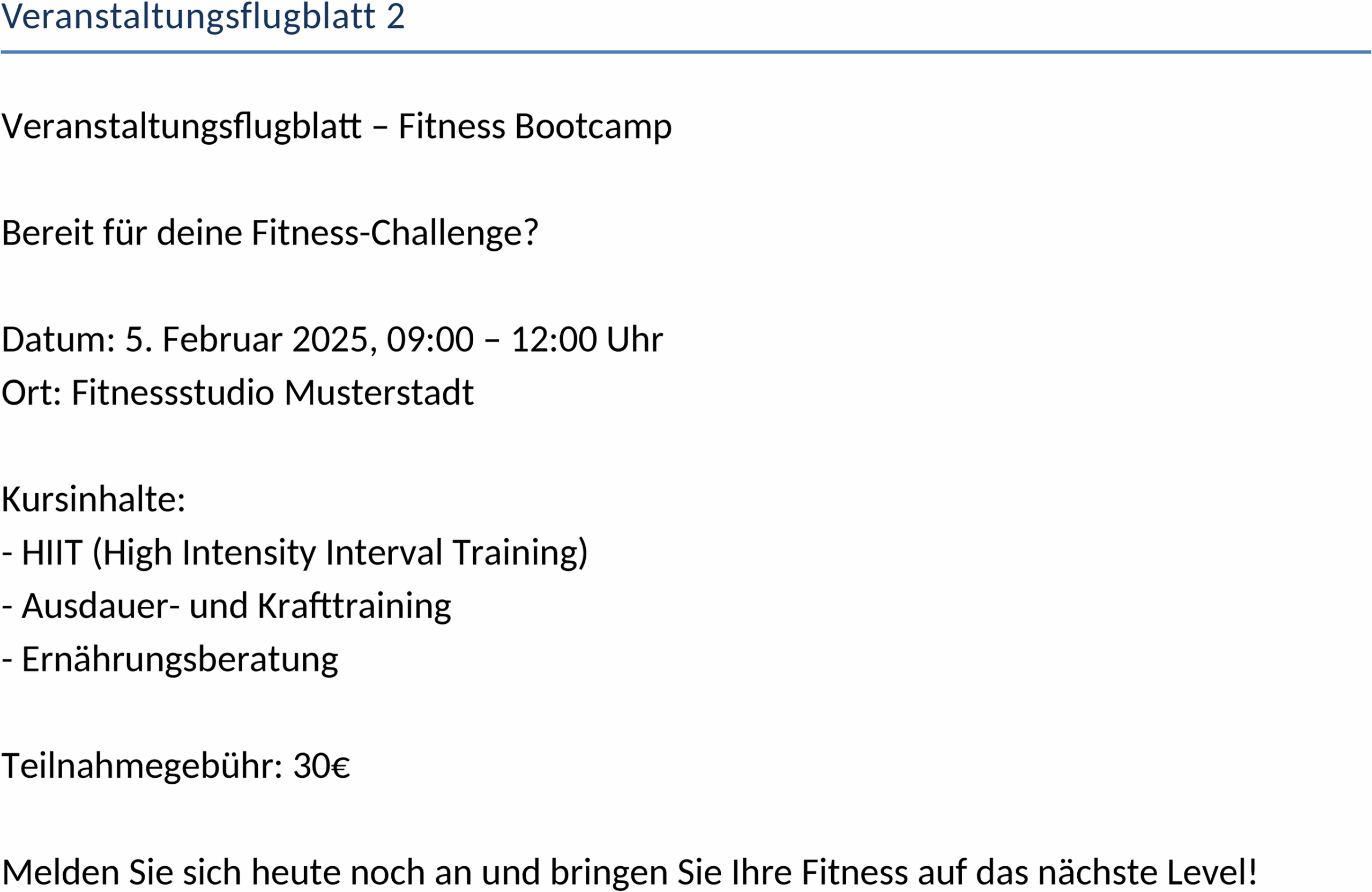 Veranstaltungsflugblatt als Word-Dokument
