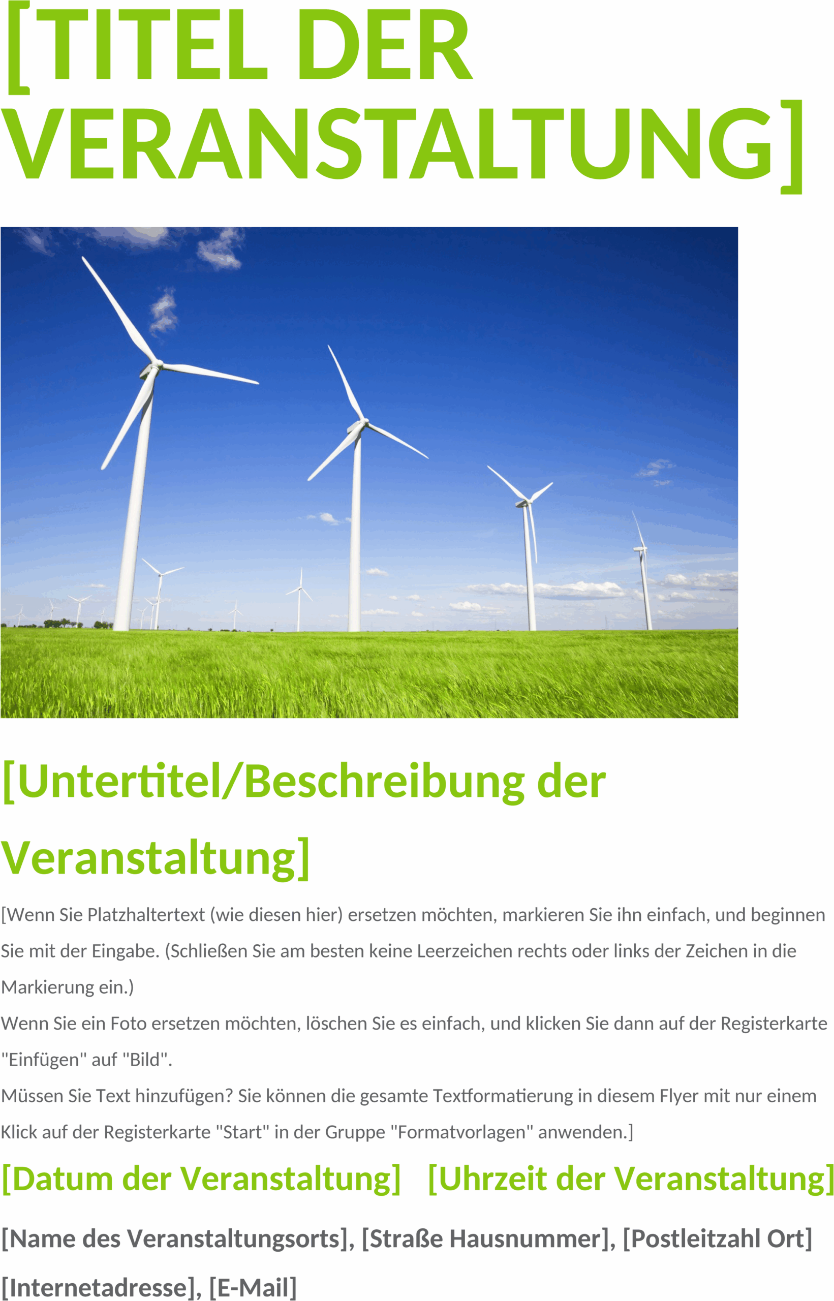 Veranstaltungsflugblatt im Word-Format