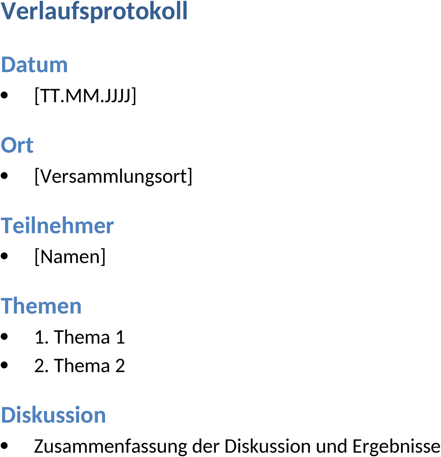 Verlaufsprotokoll Word-Datei