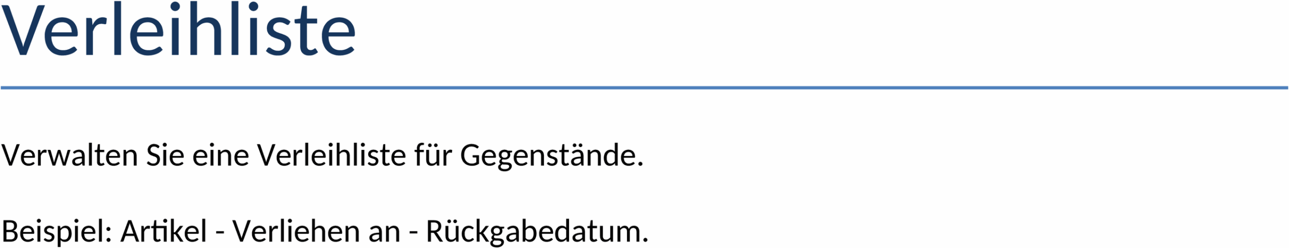 Verleihliste als Word-Dokument