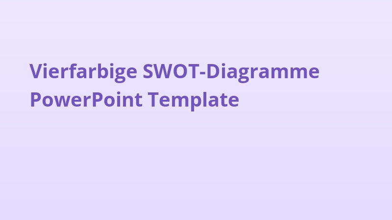 Vierfarbige SWOT-Diagramme PowerPoint Template