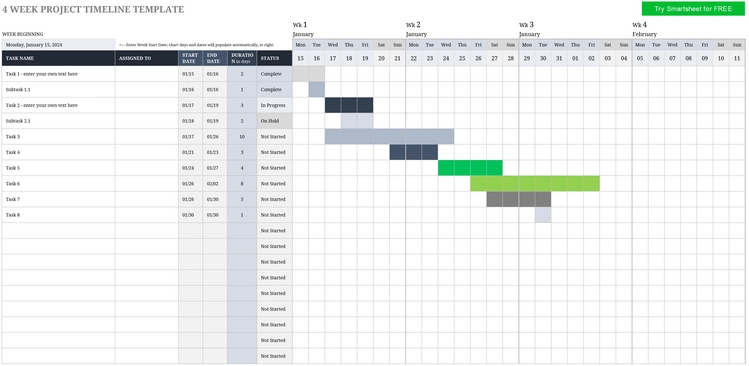 vierwoechiger-projektzeitplan-excel