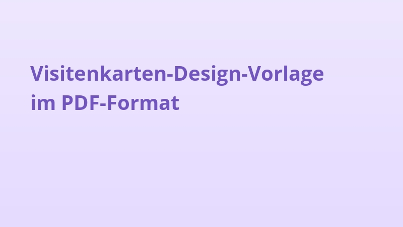 Visitenkarten-Design-Vorlage im PDF-Format