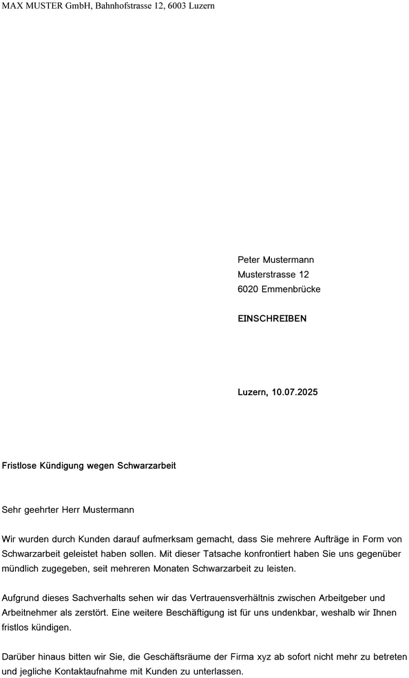 vorlage-fristlose-kuendigung-wegen-diebstahl-und-schwarzarbeit