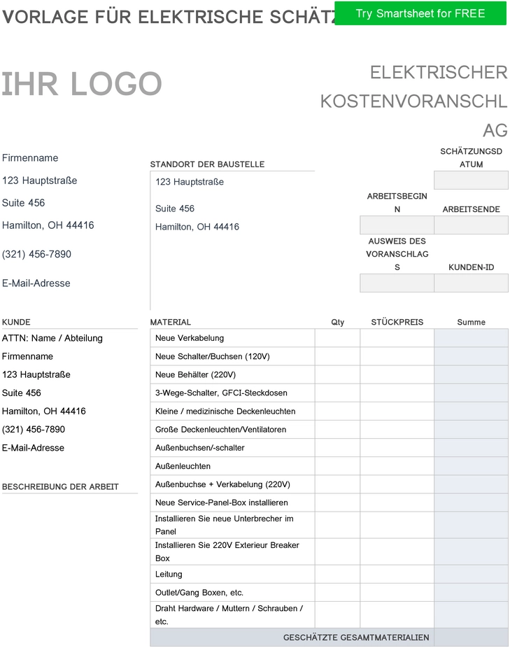 vorlage-fuer-elektrische-kostenschaetzungen