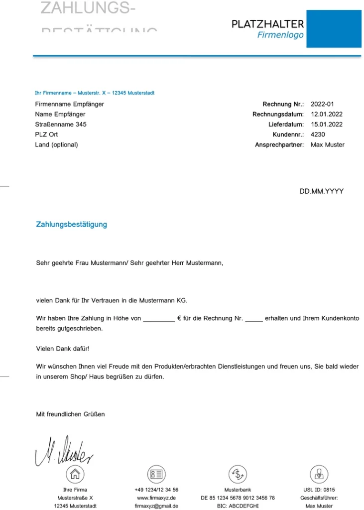 vorlage-fuer-zahlungsbestaetigung-mit-details-und-anwendungen