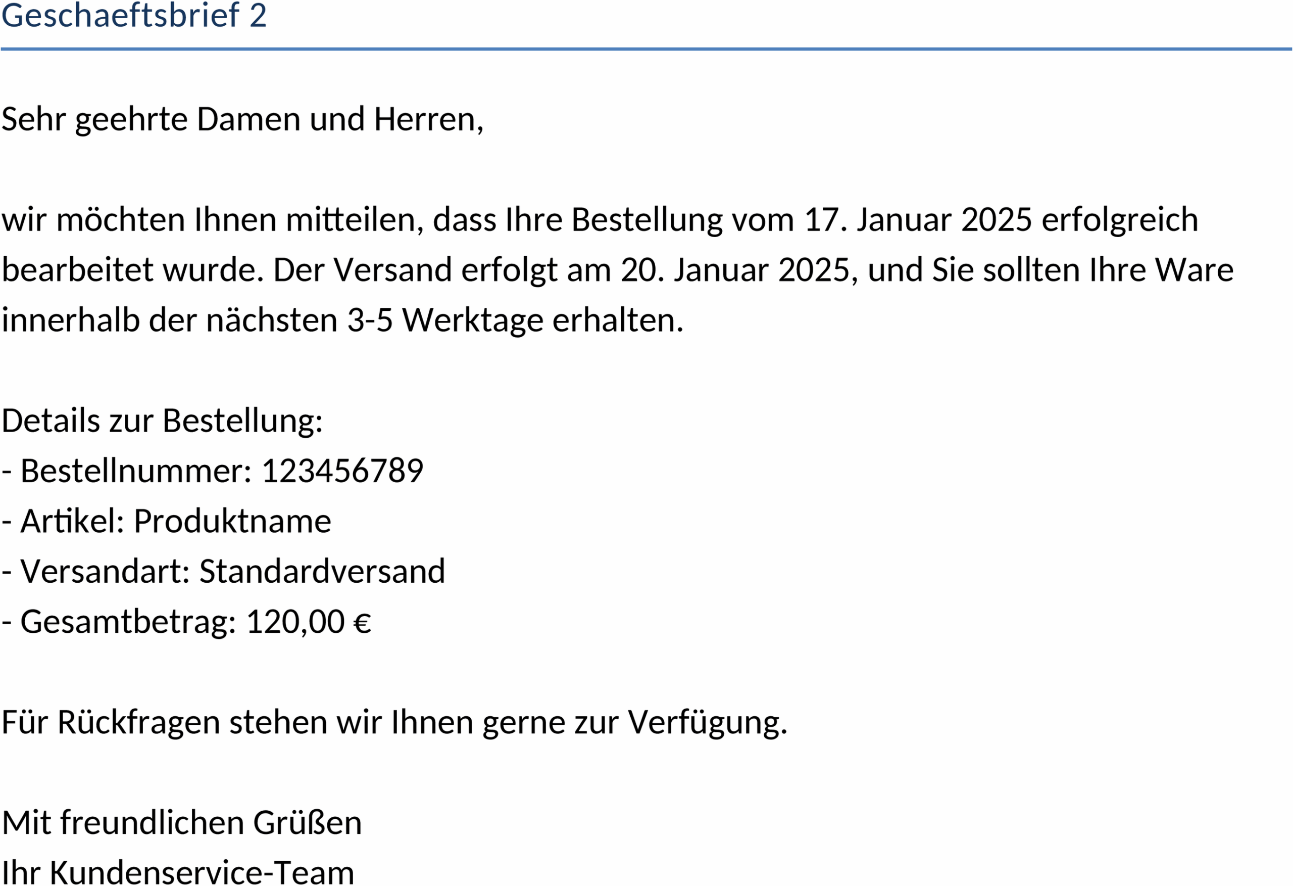 Vorlage für Geschäftsbrief im DOCX-Format