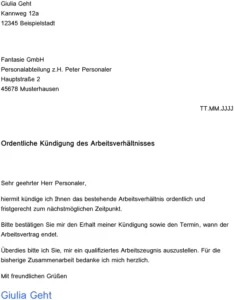 vorlage-ordentliche-kuendigung-arbeitsverhaeltnis