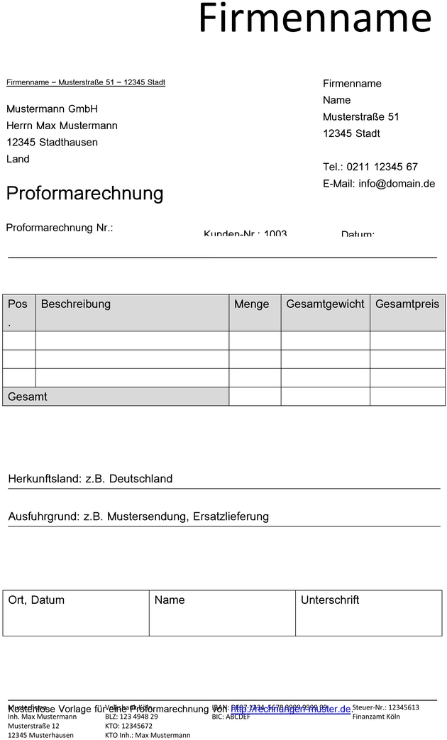 vorlage-proforma-rechnung-gestalten