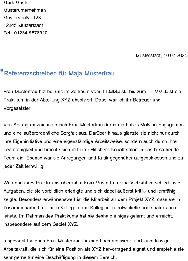 vorlage-referenzschreiben-fuer-bewerbung-erstellen