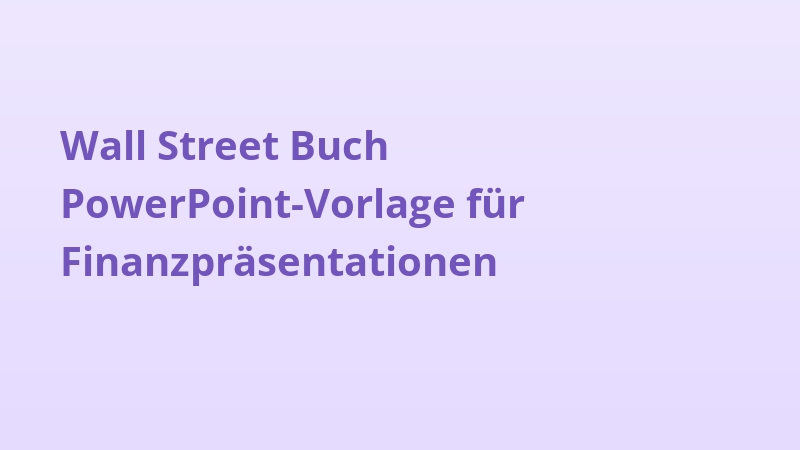Wall Street Buch PowerPoint-Vorlage für Finanzpräsentationen