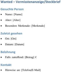 wanted-vermisstenanzeige-steckbrief-vorlage
