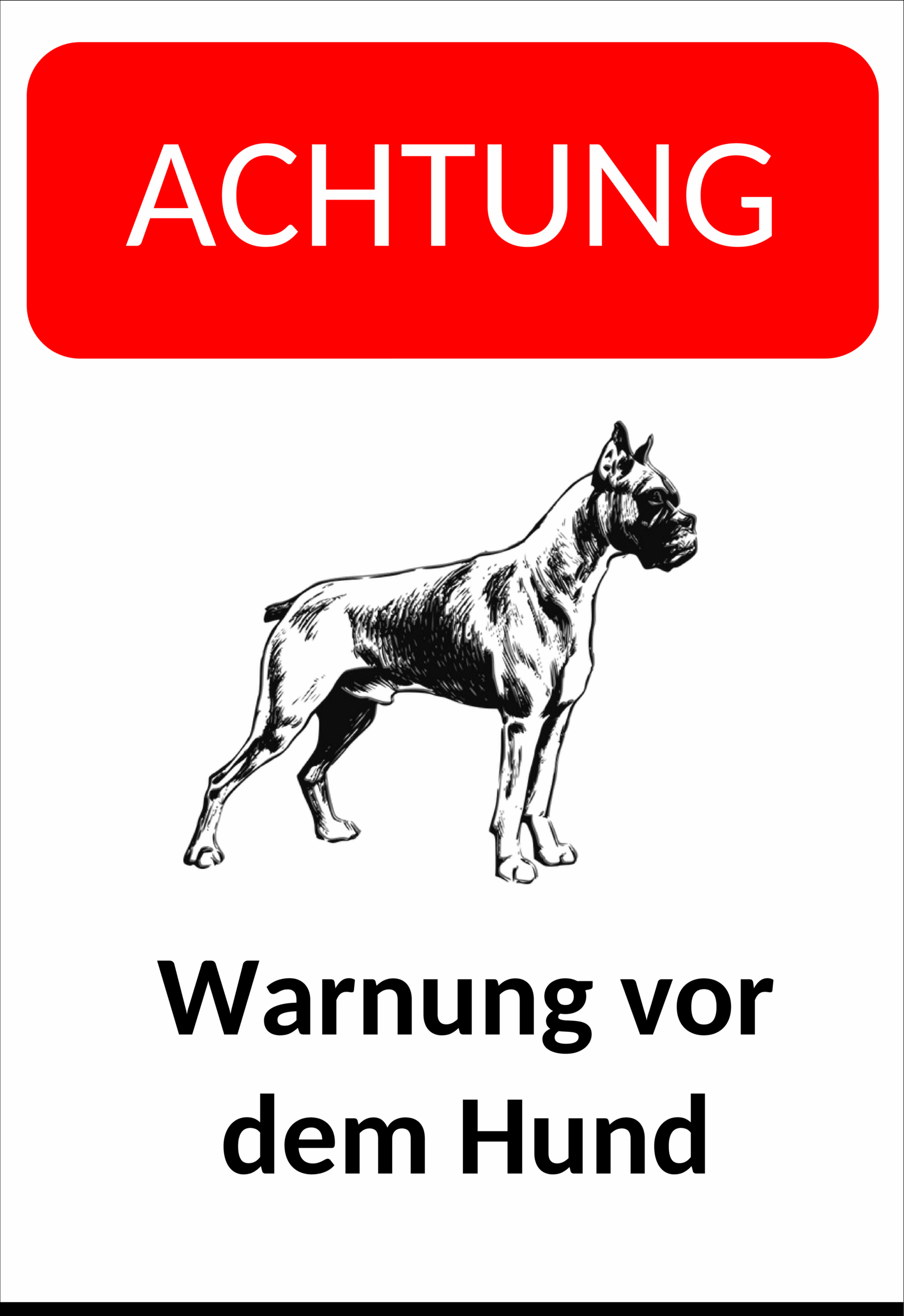 Word-Dokument Warnung vor dem Hund