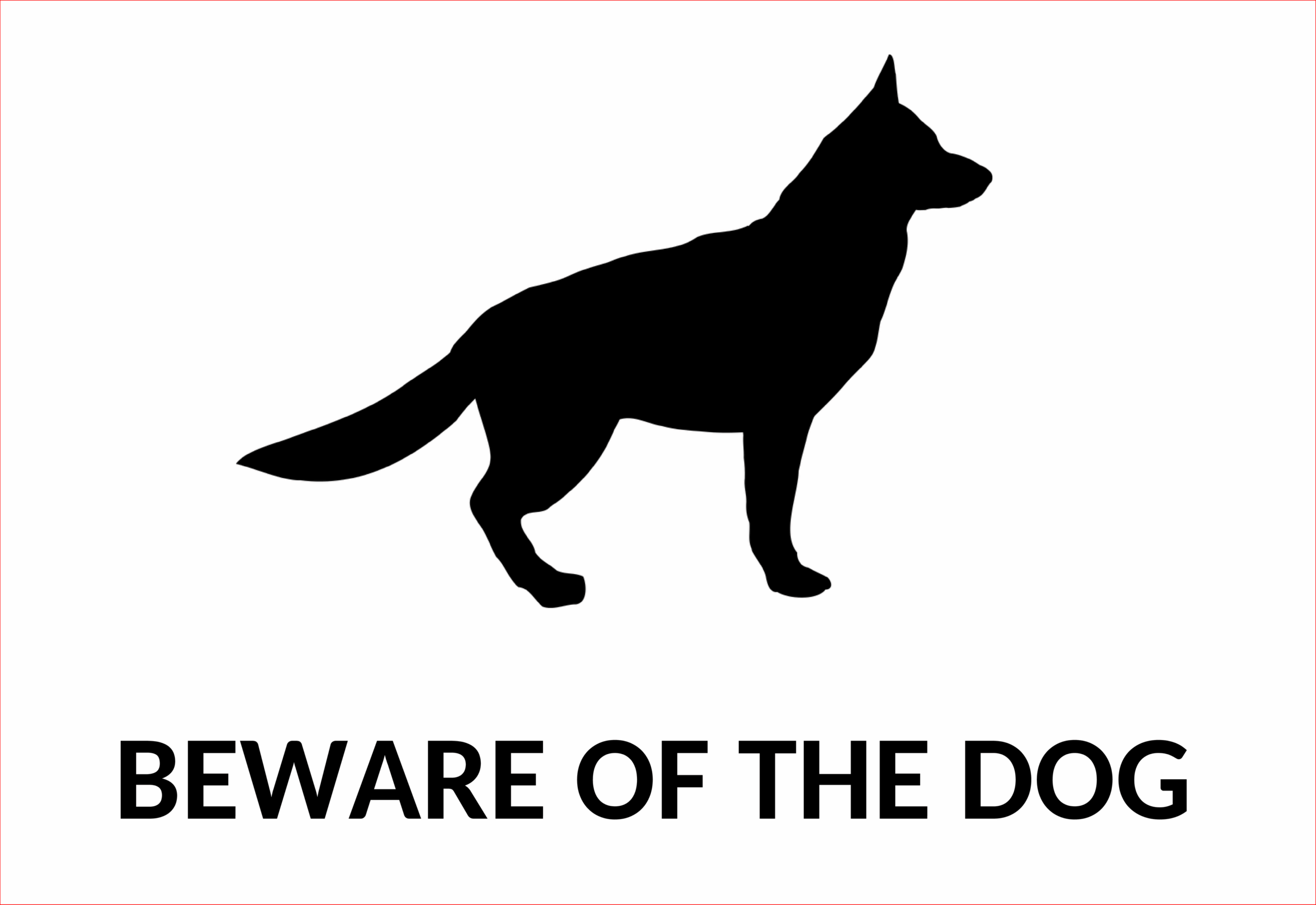 Word Vorlage Warnschild Hund