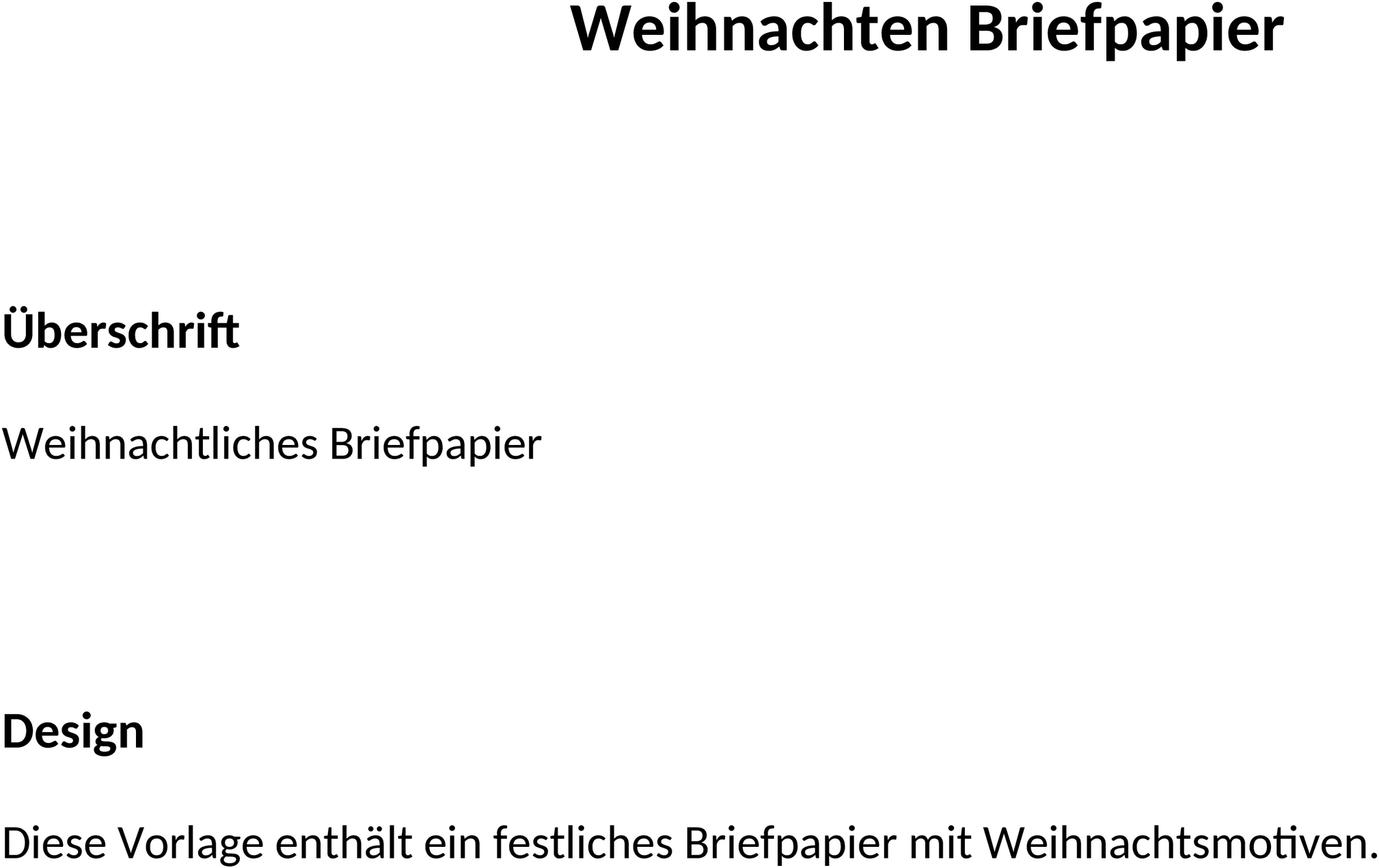 Weihnachten Briefpapier Word Vorlage