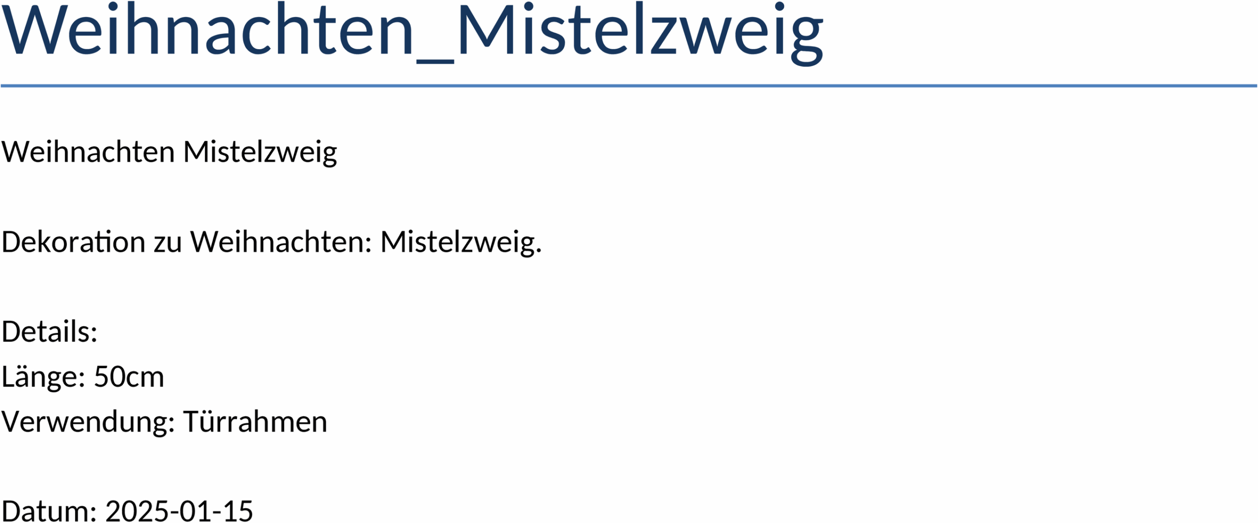 Word-Vorlage Weihnachten Mistelzweig
