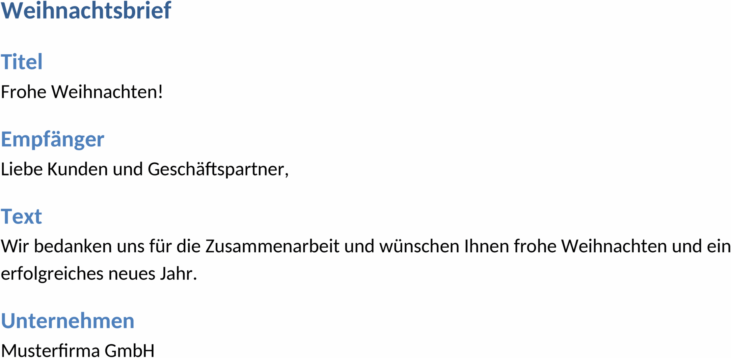Weihnachtsbrief Word-Template