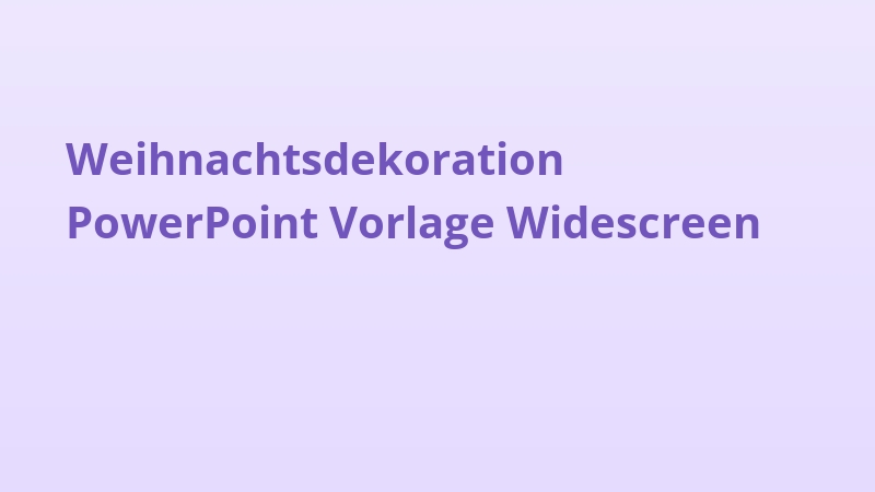 Weihnachtsdekoration PowerPoint Vorlage Widescreen