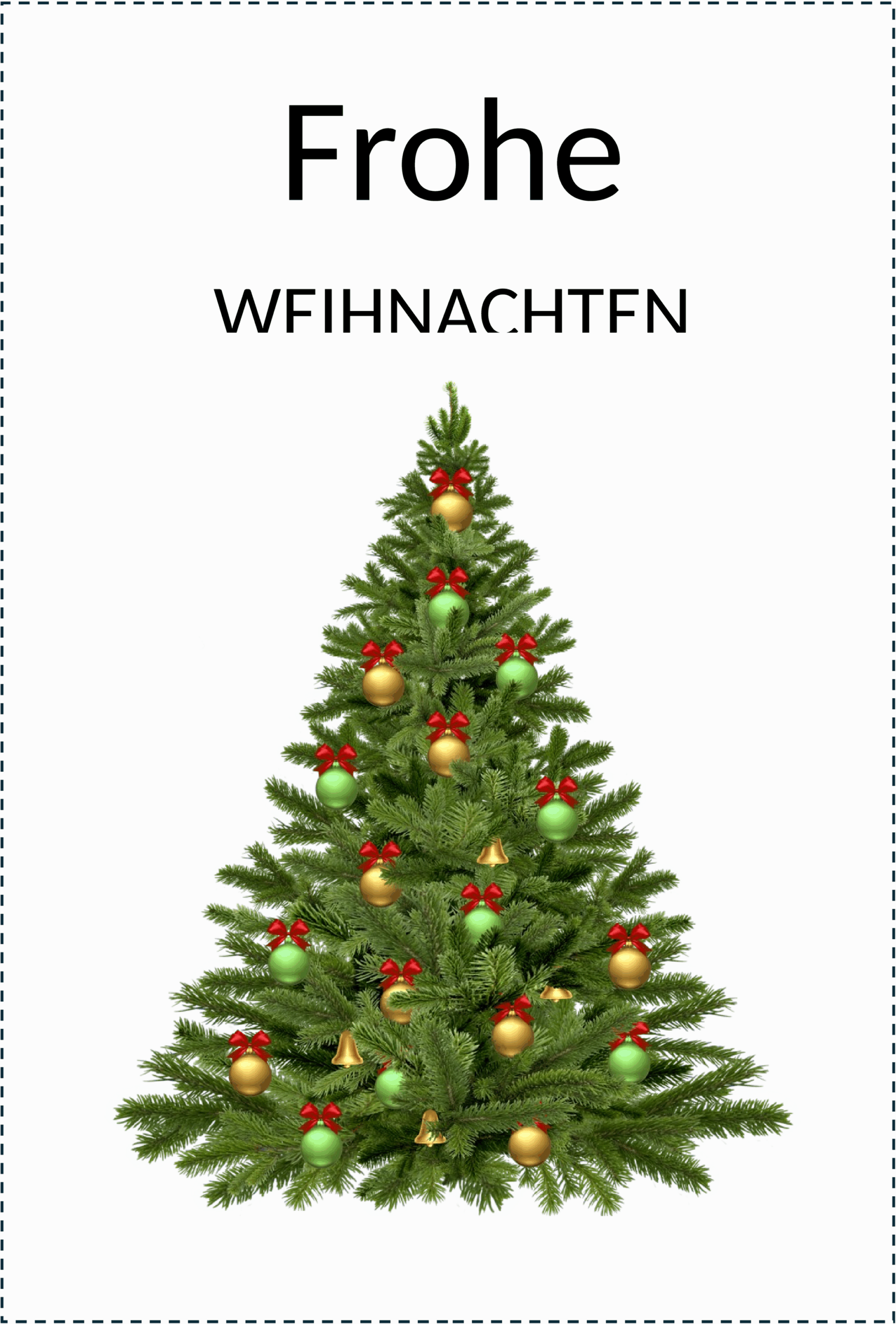 Word-Vorlage Weihnachtskarte mit Baum