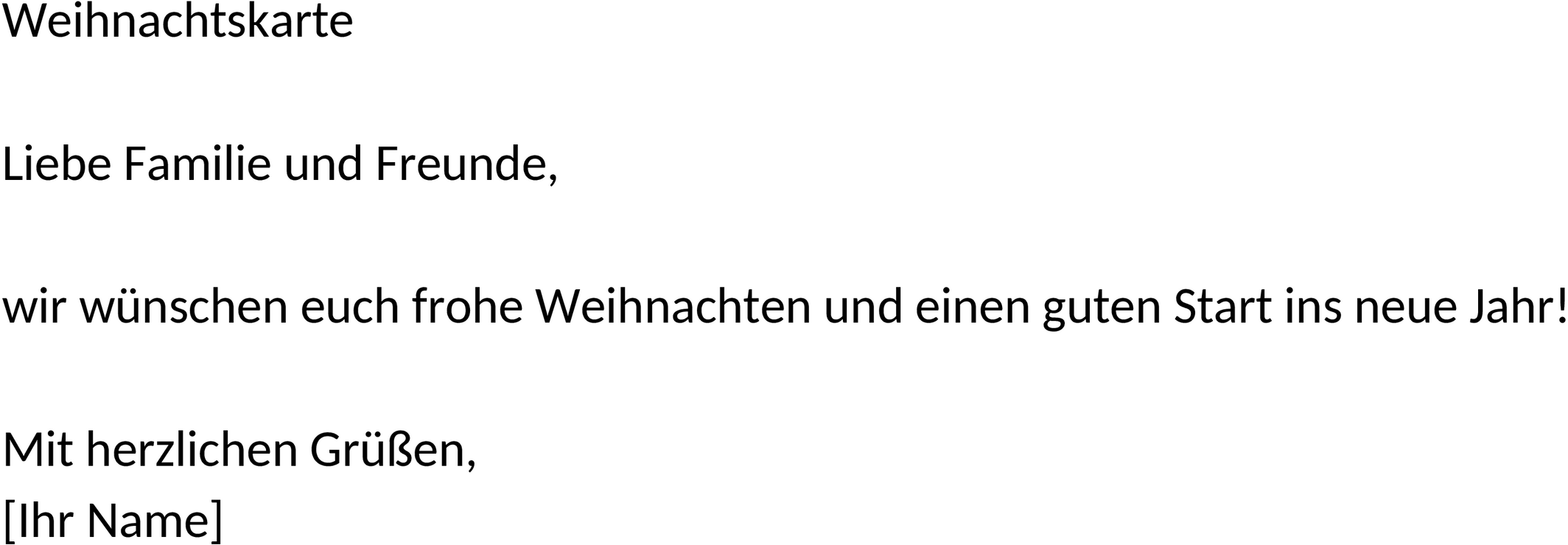 Weihnachtskarte im Word-Format