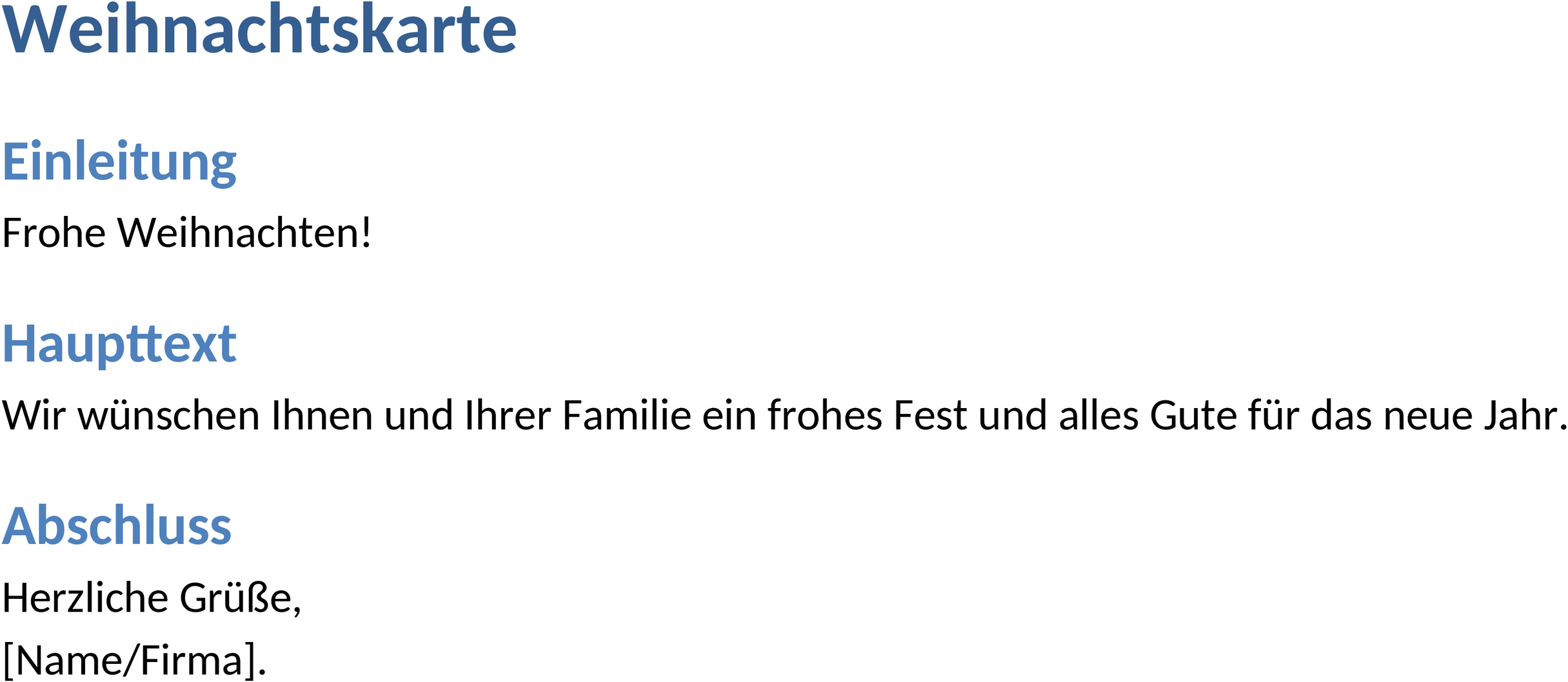 Weihnachtskarten-Vorlage im DOCX-Format