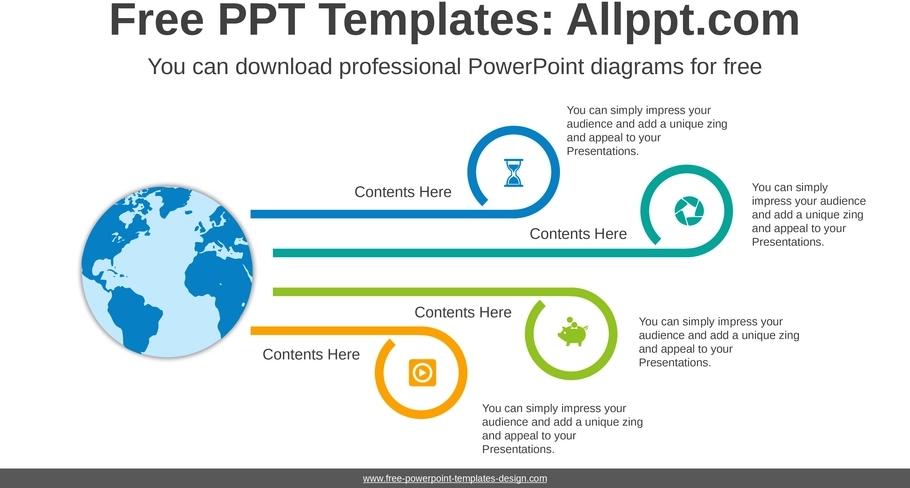 weltkarte-radial-powerpoint-diagramm