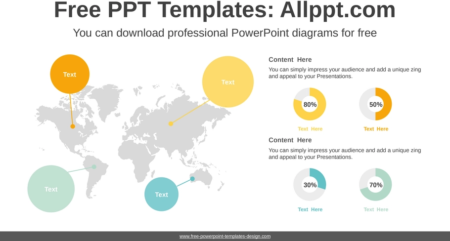 weltkarte-und-donut-diagramm-powerpoint-vorlage
