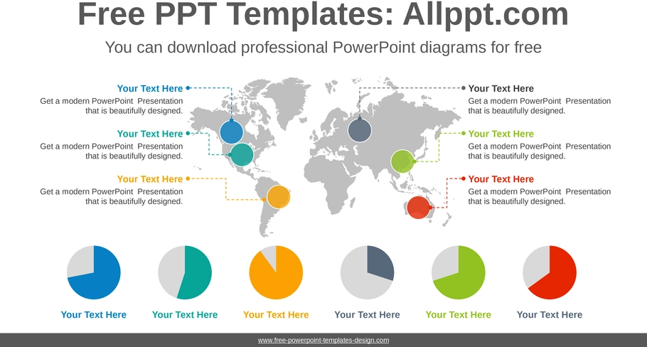 weltkarte-und-tortendiagramm-powerpoint-vorlage