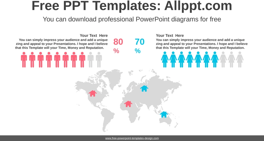 weltkarten-diagramm-powerpoint-vorlage