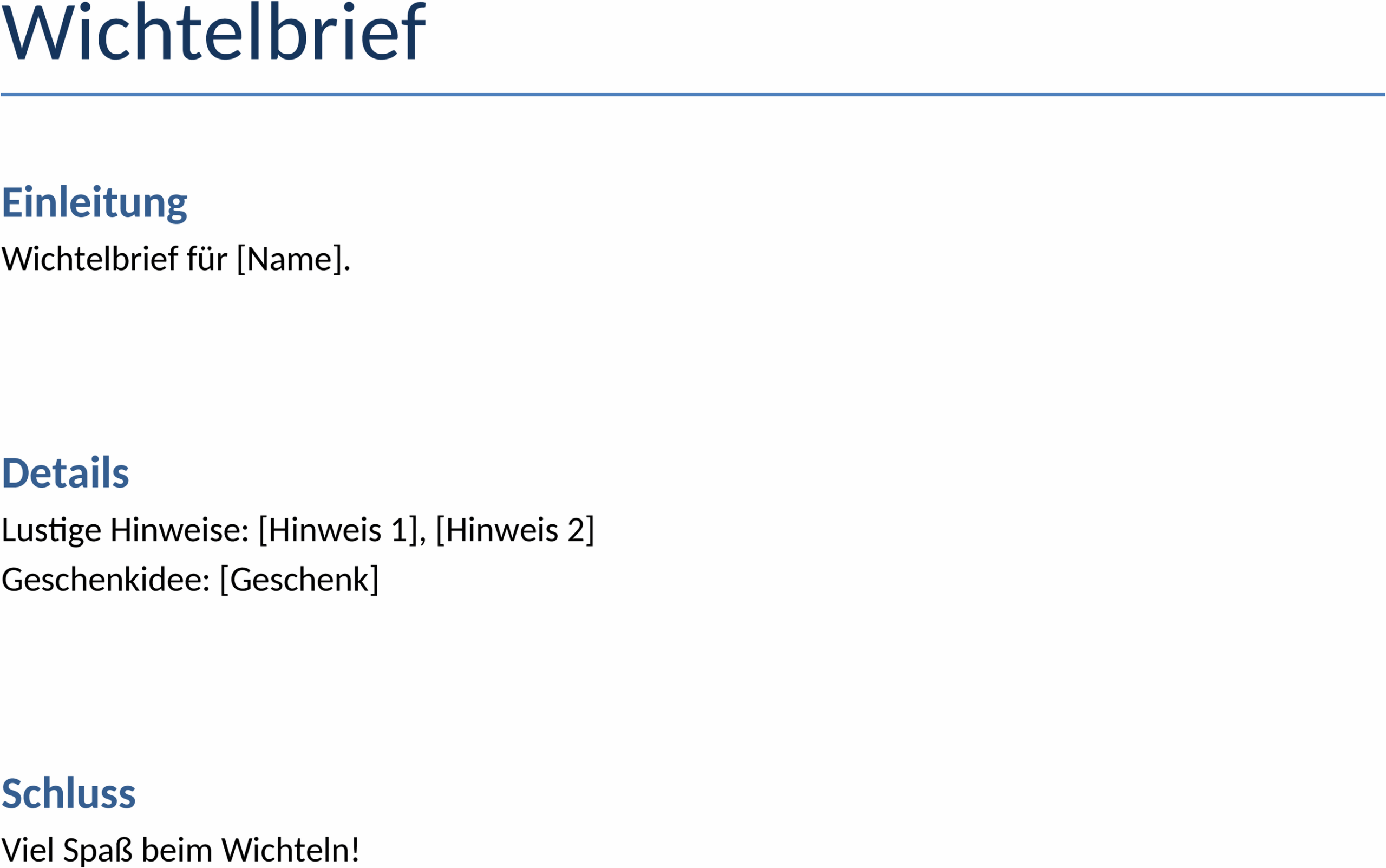 Wichtelbrief Word-Dokument