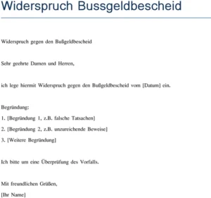 widerspruch-bussgeldbescheid-vorlage