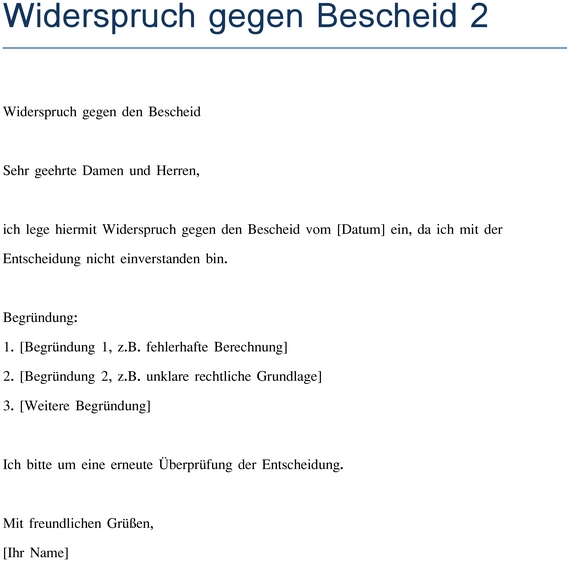 widerspruch-gegen-bescheid-vorlage
