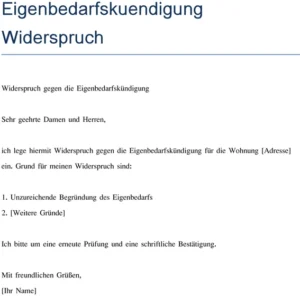 widerspruch-gegen-eigenbedarfskuendigung-vorlage
