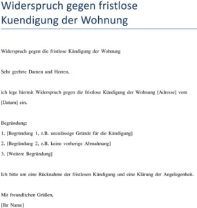 widerspruch-gegen-fristlose-kuendigung-der-wohnung