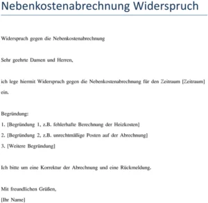 widerspruch-gegen-nebenkostenabrechnung-vorlage