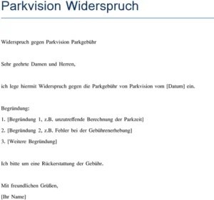 widerspruch-gegen-parkgebuehr-vorlage