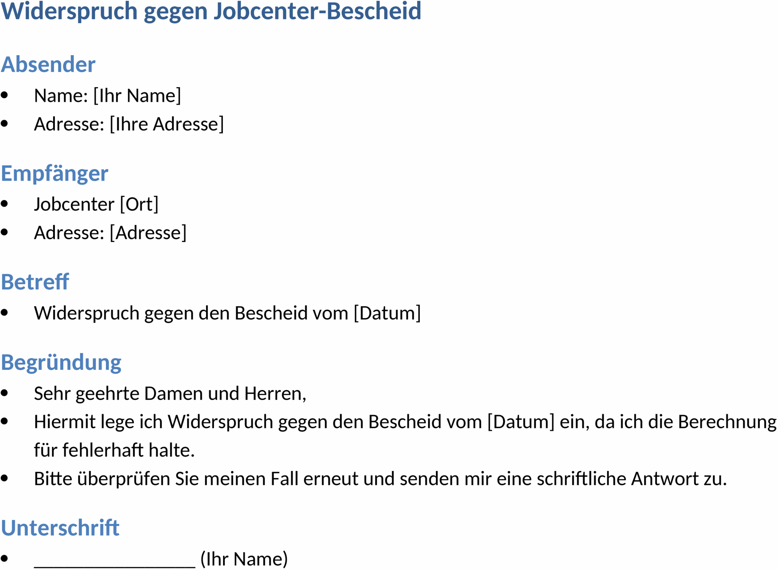 Widerspruch-Jobcenter-Vorlage-Word