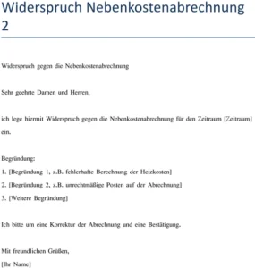 widerspruch-nebenkostenabrechnung