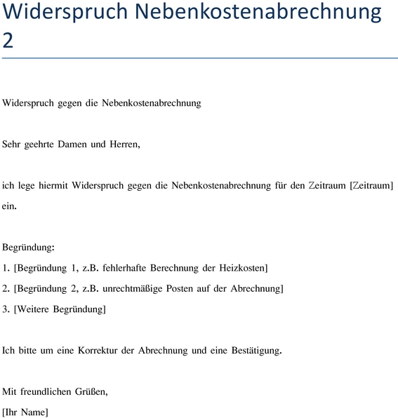widerspruch-nebenkostenabrechnung