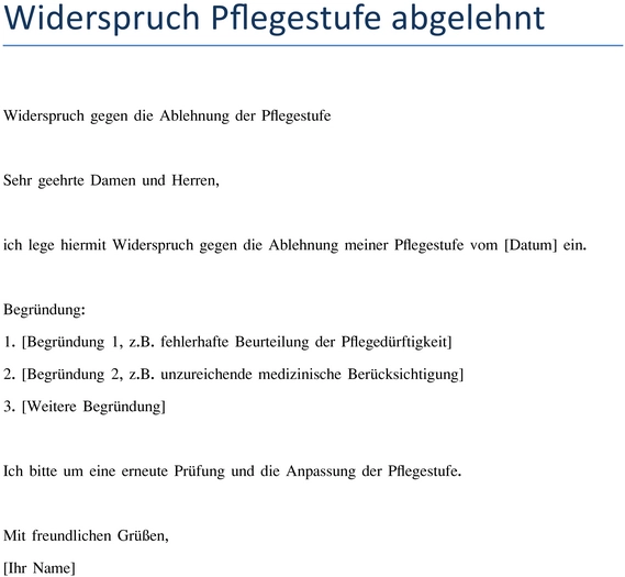 widerspruch-pflegestufe-abgelehnt