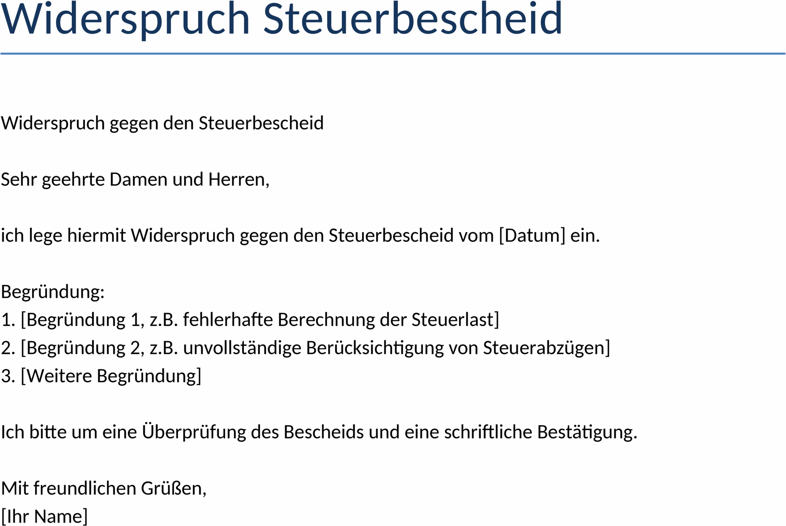 Widerspruch Steuerbescheid Vorlage