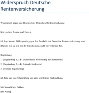 widerspruch-vorlage-deutsche-rentenversicherung