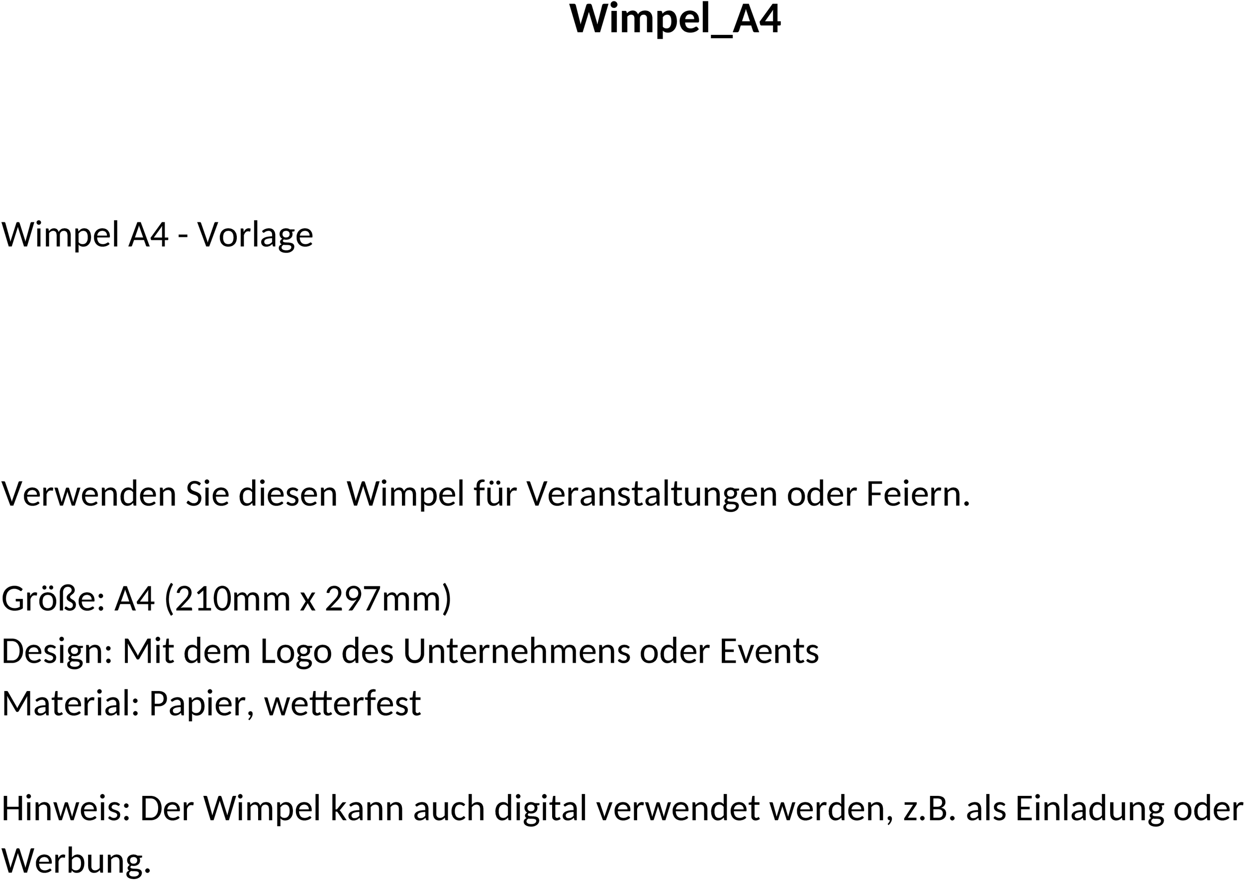 Wimpel A4 Word Vorlage