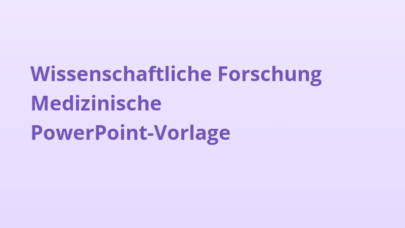 Wissenschaftliche Forschung Medizinische PowerPoint-Vorlage