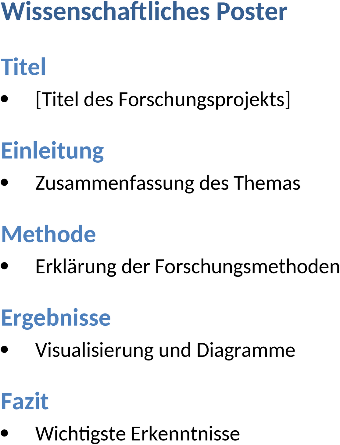 Wissenschaftliches Poster als Word-Dokument